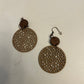 Brown leather earrings