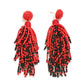 Red and Black Confetti Seed Bead Earrings