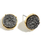 Stone Button Earrings