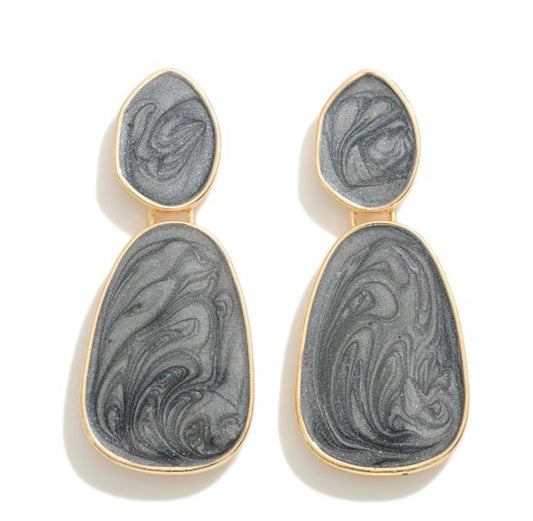 Gray Stone Earrings