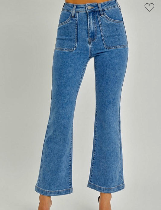 Risen Patch Pocket Flare Jeans