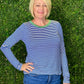 Striped Tee in blue or mauve