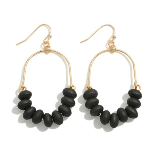 Black Wooden Bead Dangles