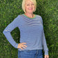 Striped Tee in blue or mauve