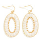 Gold and white earrings