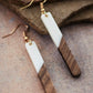 Wood and Ivory Bar Earrings