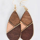 Wooden patchwork earrings