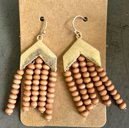 Wooden bead earrings