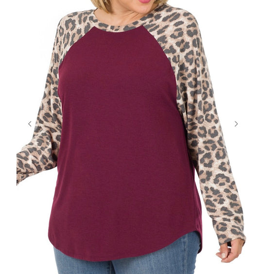 Curvy Animal Sleeve Raglan