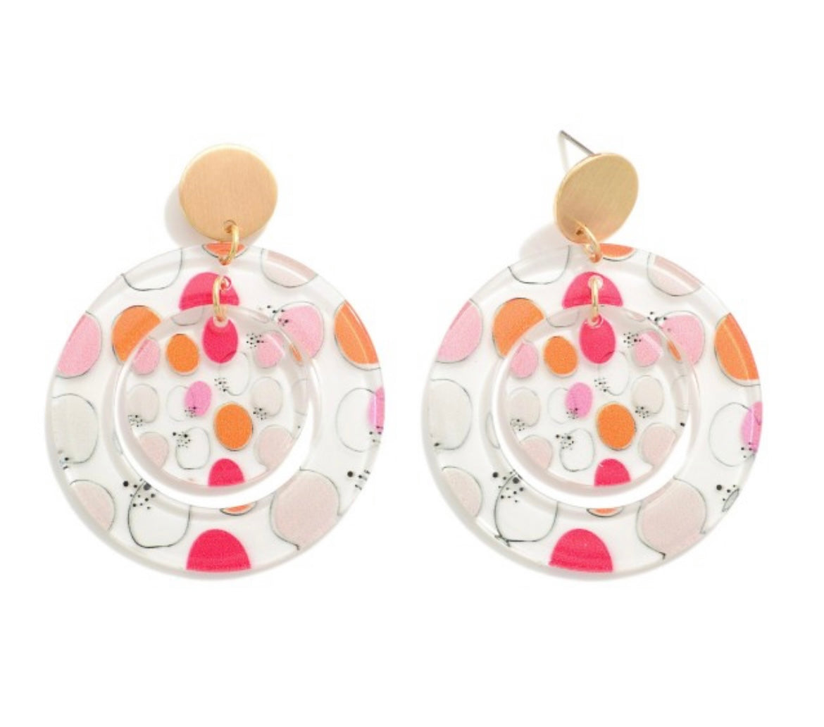 Acrylic Disc Earrings