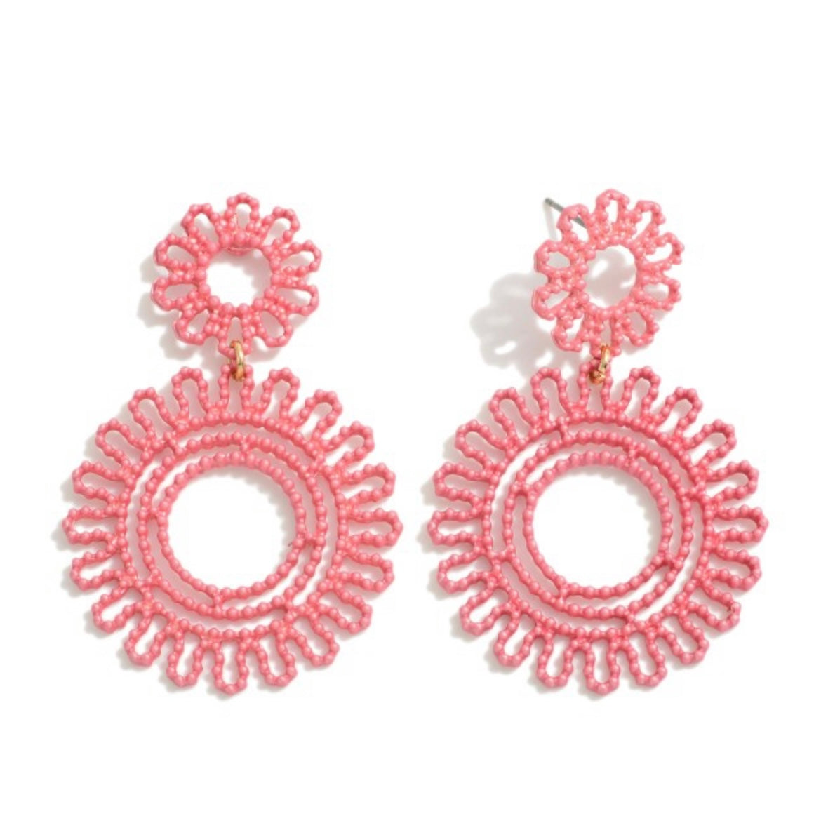 Pink Metal Earrings