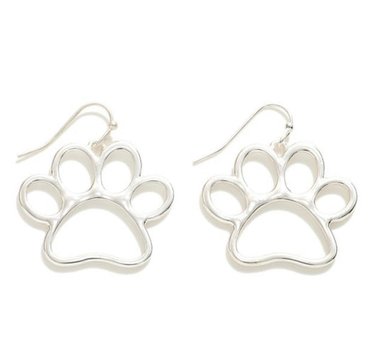 Silver Paw Earrings