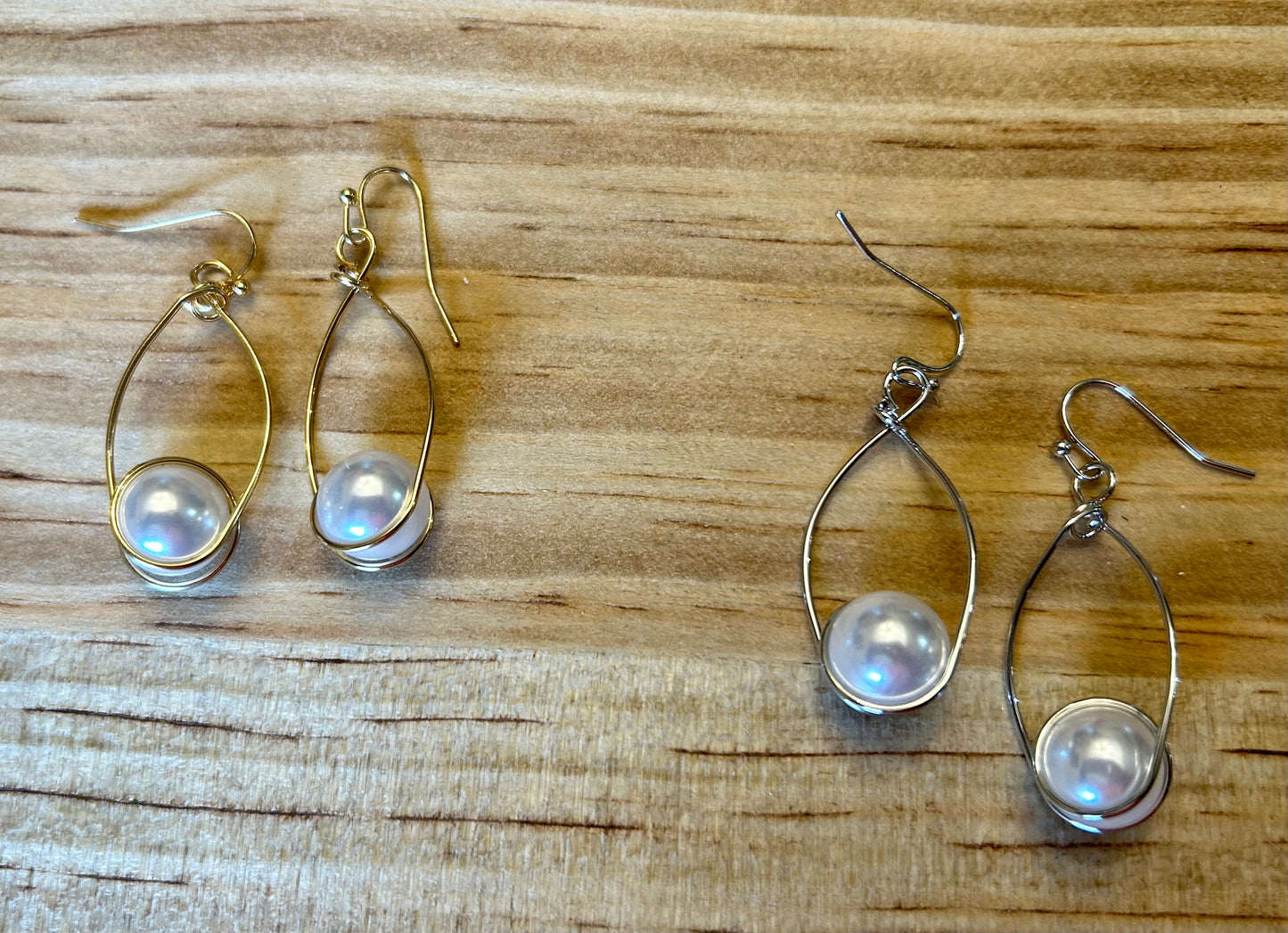 Pearl and Wire Earrings