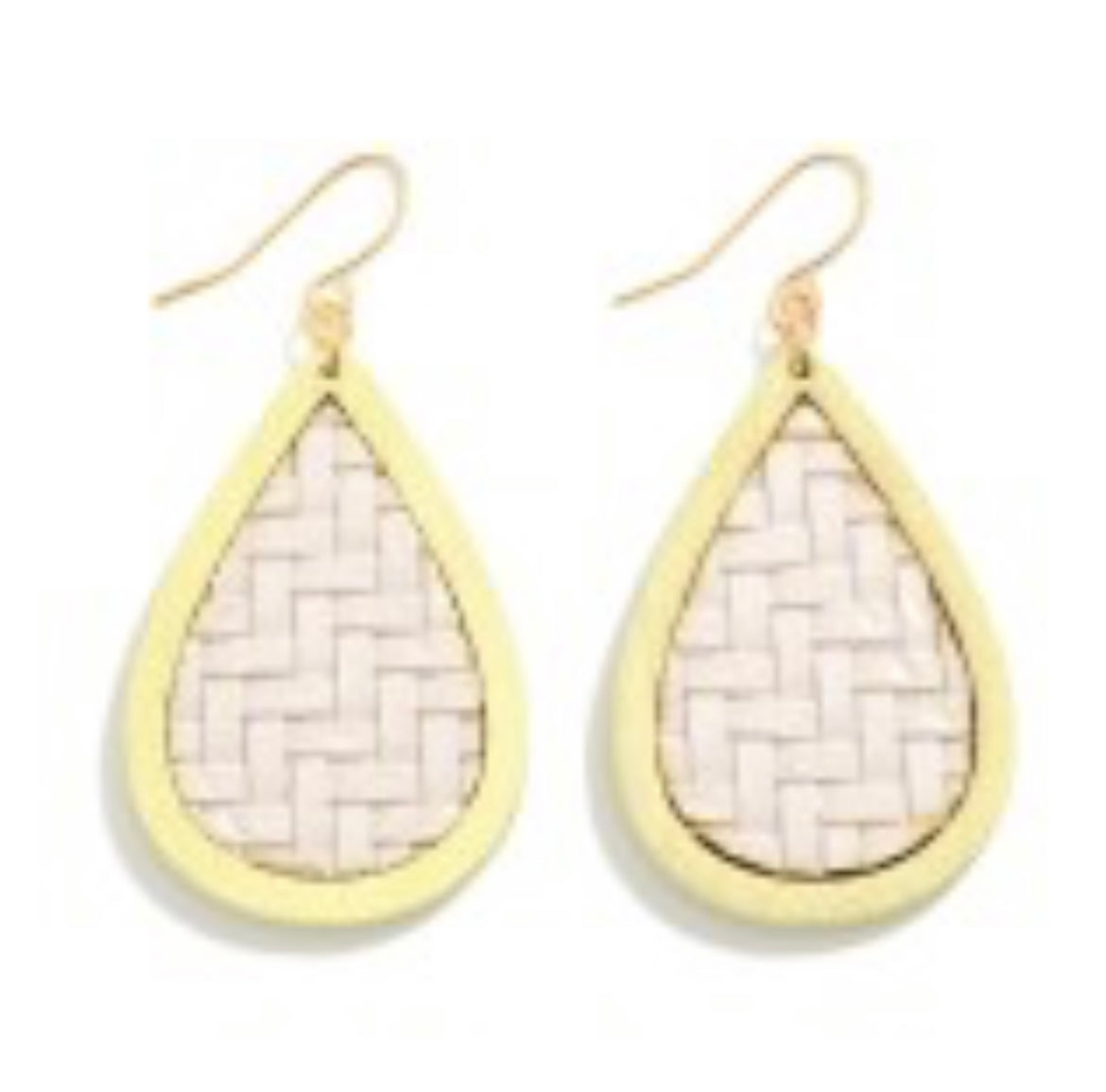 Wood Basket Weave Earrings