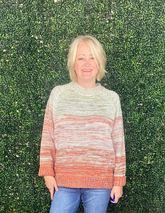 Rusty Coral Pattern Sweater