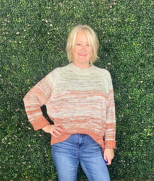 Rusty Coral Pattern Sweater