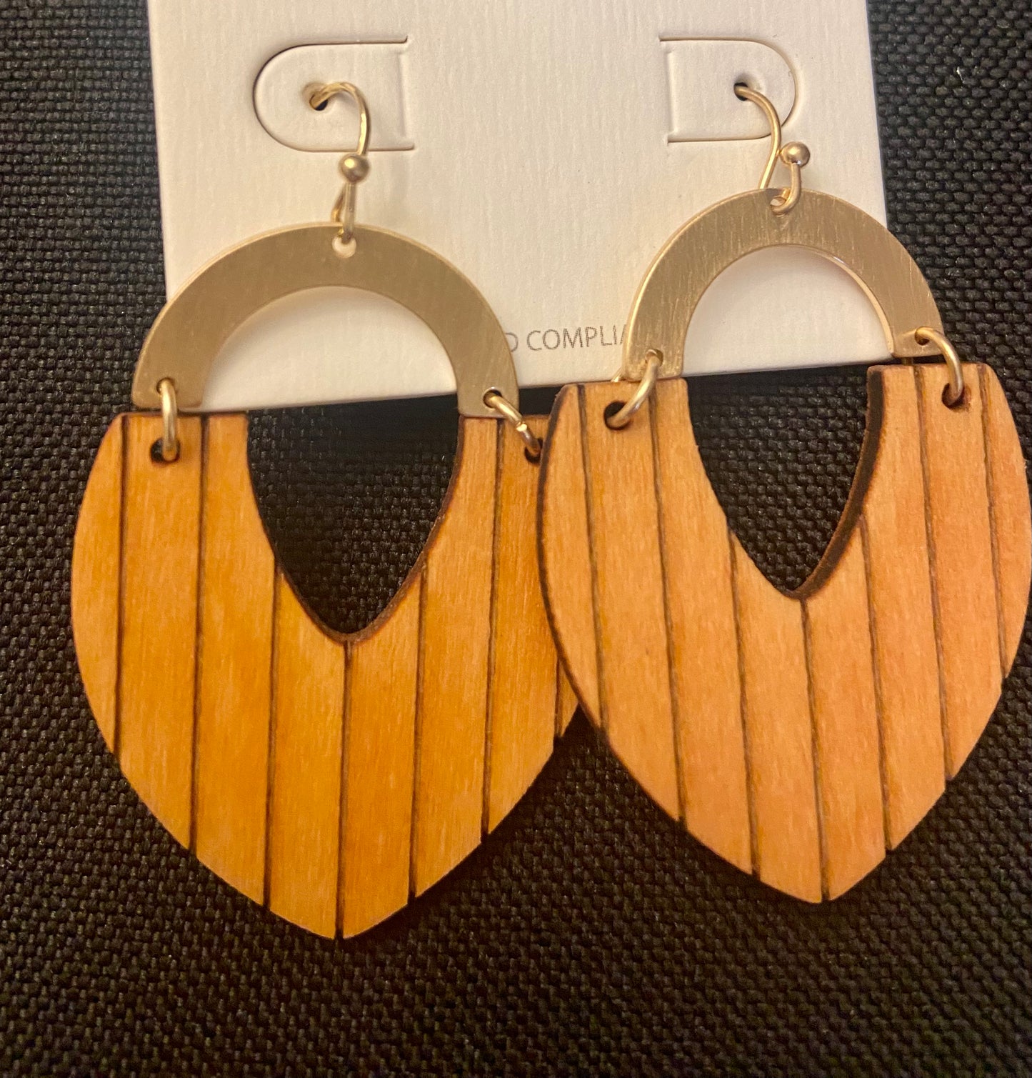 Wooden Stripe Earrings