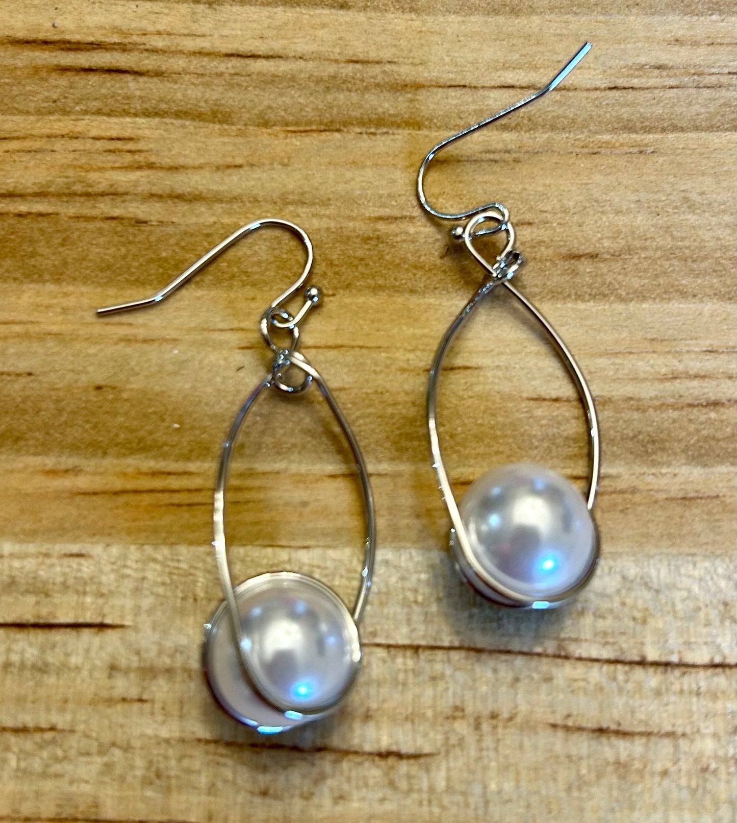 Pearl and Wire Earrings