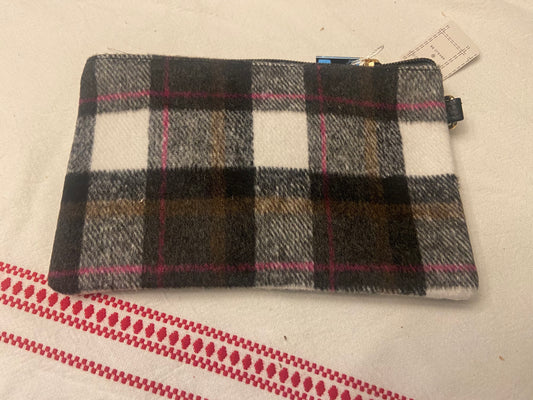 Black plaid wristlet