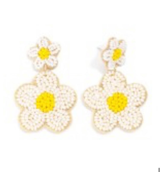 Daisy Seed Bead Earrings