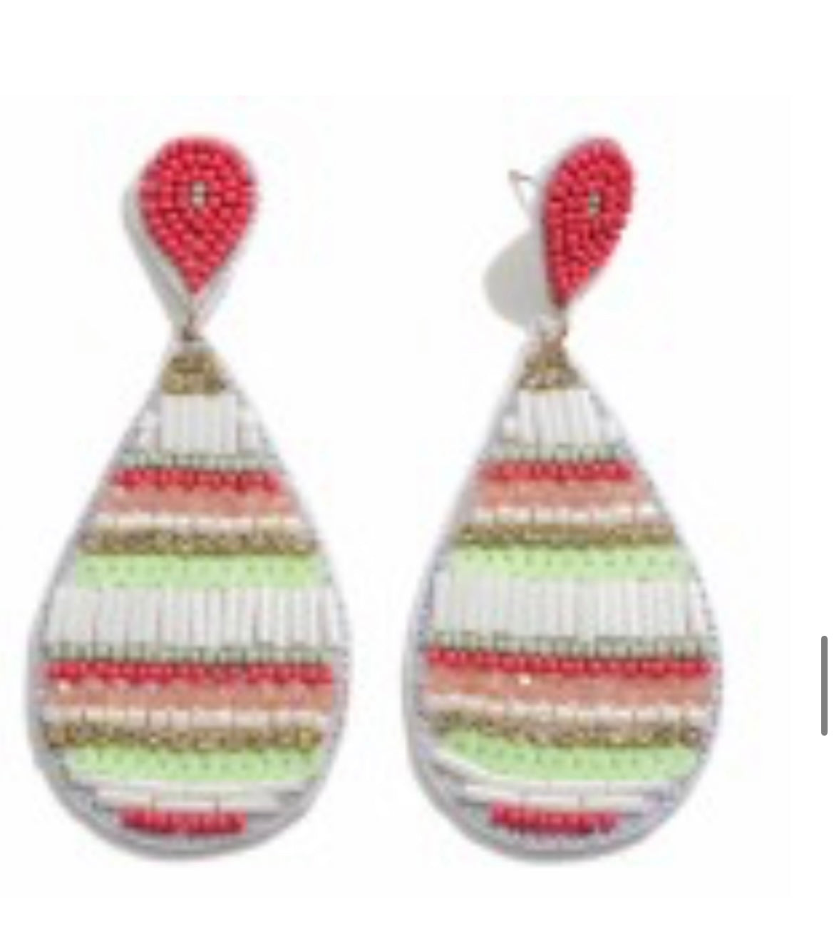 Watermelon Colors Seed Bead Earrings