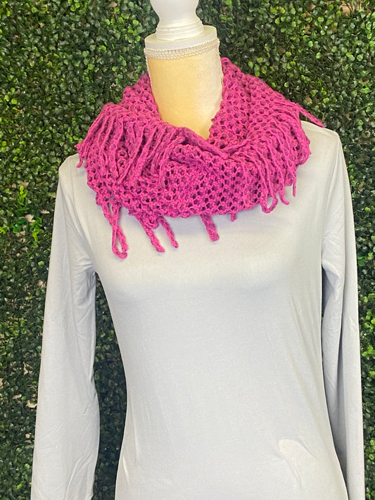 Fuchsia Woven Scarf