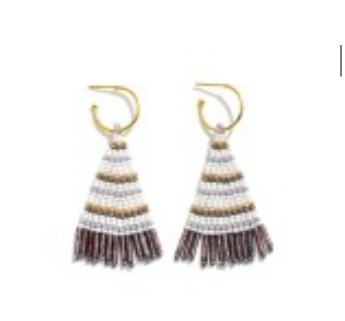 Beaded Earrings on Hoops