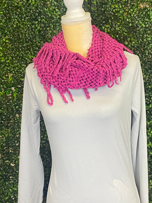 Fuchsia Woven Scarf