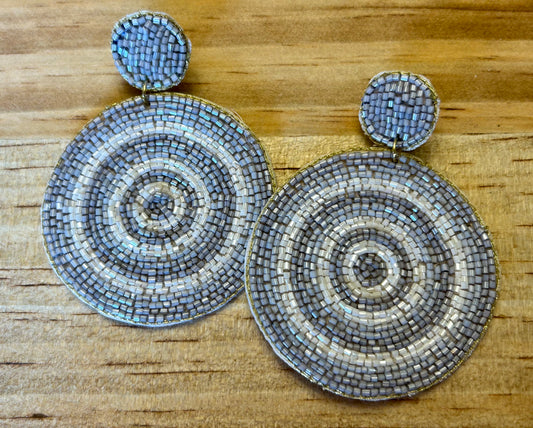 Gray Seed Bead Earrings