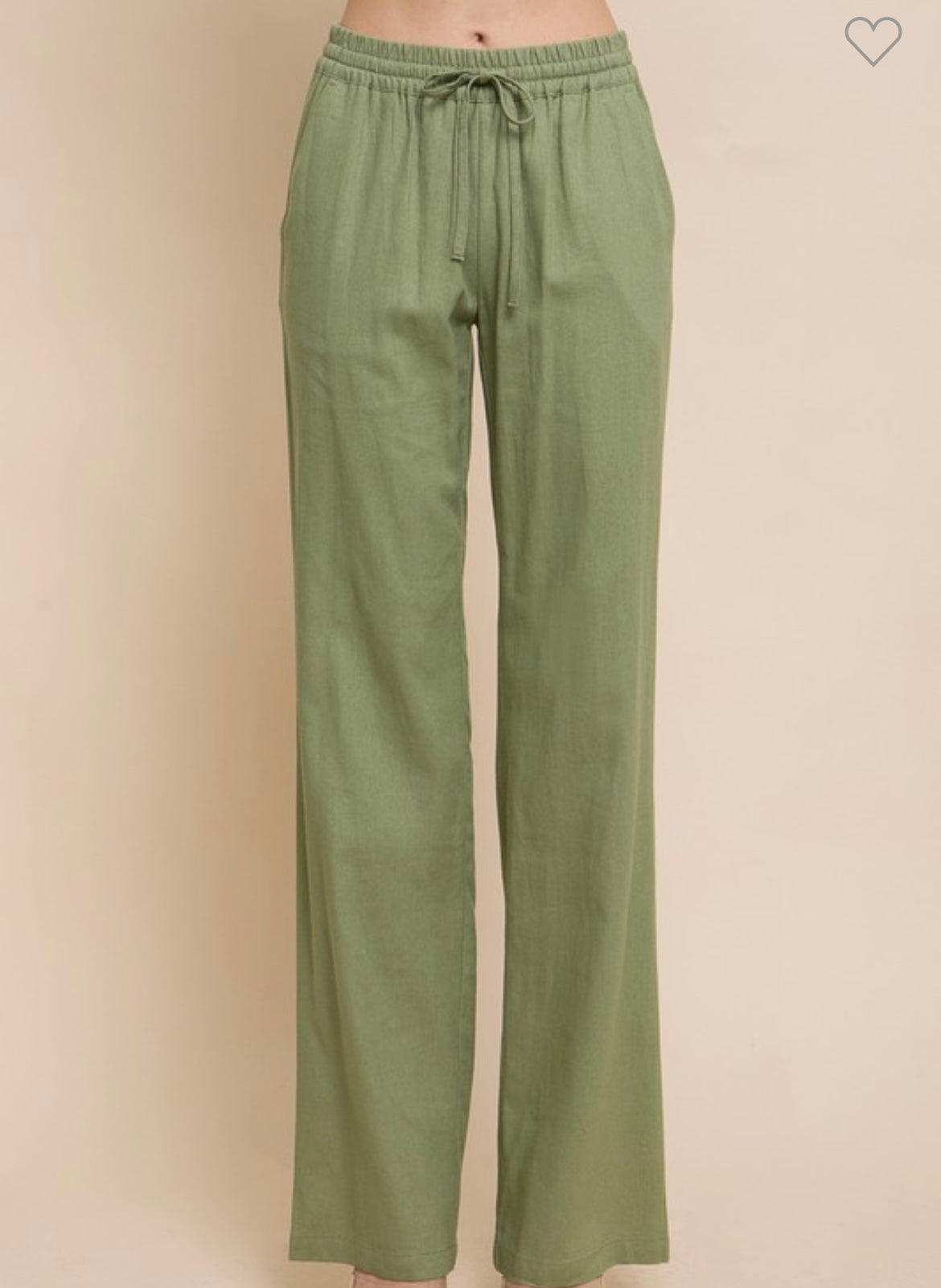 Light Olive Linen Blend pants