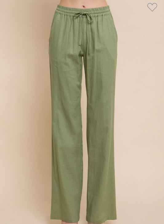 Light Olive Linen Blend pants