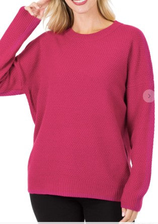 Marvelous Magenta Textured Sweater